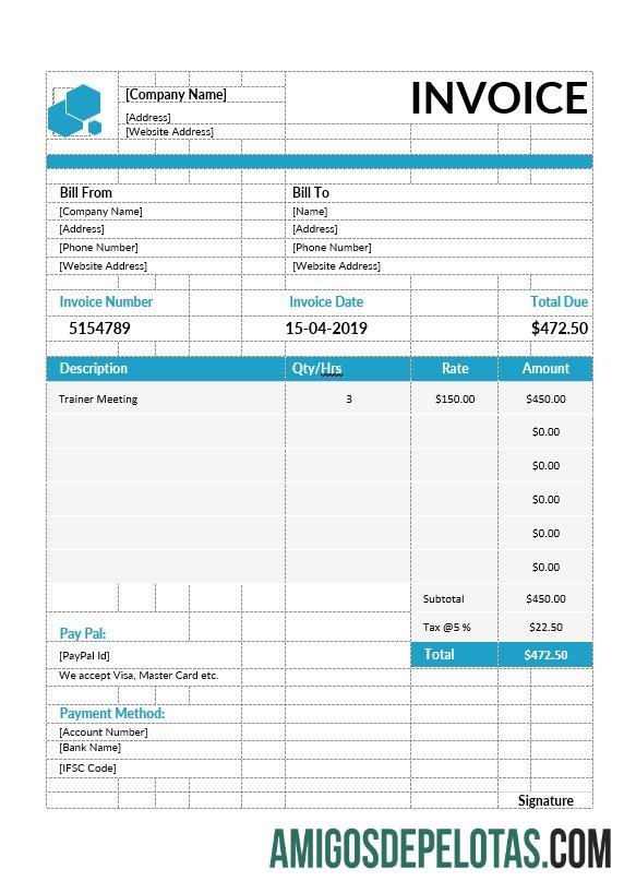 realista Modelo de fatura de consultor educacional